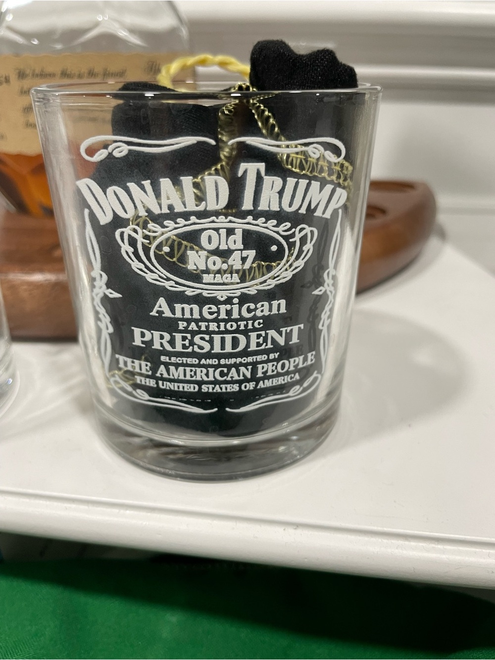 President Donald Trump rocks Glass set